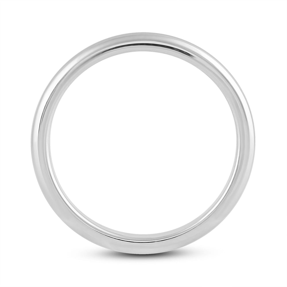 Women's High Dome Comfort Fit Band with 14KT White Gold / 2 Cut Diamond in 14KT White Gold / 2 view 4
