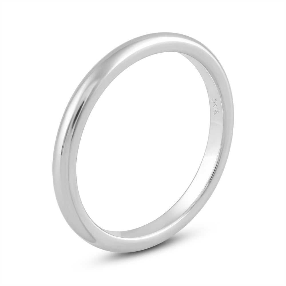 Women's High Dome Comfort Fit Band with 14KT White Gold / 2 Cut Diamond in 14KT White Gold / 2 view 6
