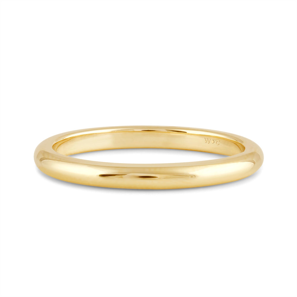 Women's High Dome Comfort Fit Band with 14KT Yellow Gold / 2 Cut Diamond in 14KT Yellow Gold / 2 view 1
