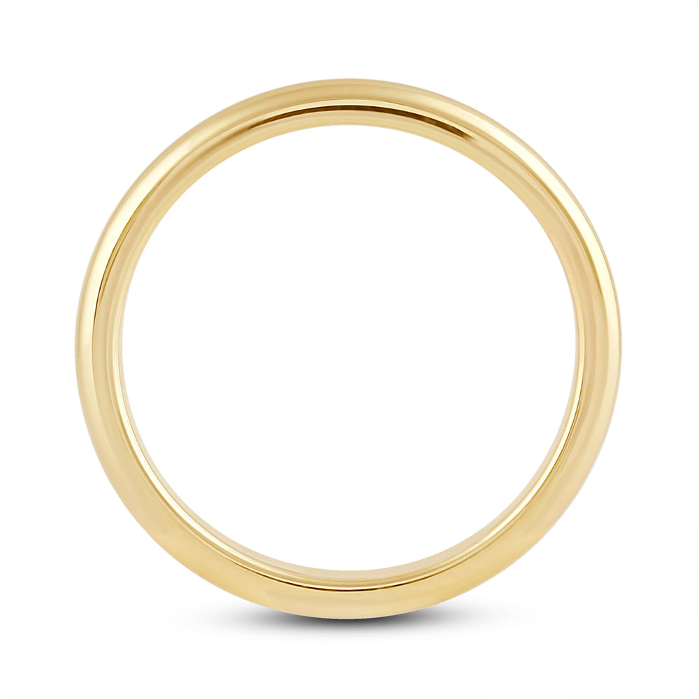 Women's High Dome Comfort Fit Band with 14KT Yellow Gold / 2 Cut Diamond in 14KT Yellow Gold / 2 view 4
