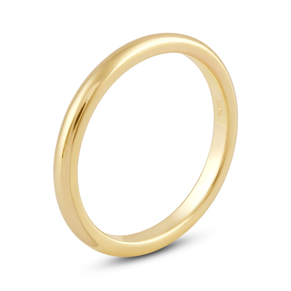 Women's High Dome Comfort Fit Band with 14KT Yellow Gold / 2 Cut Diamond in 14KT Yellow Gold / 2 view 6
