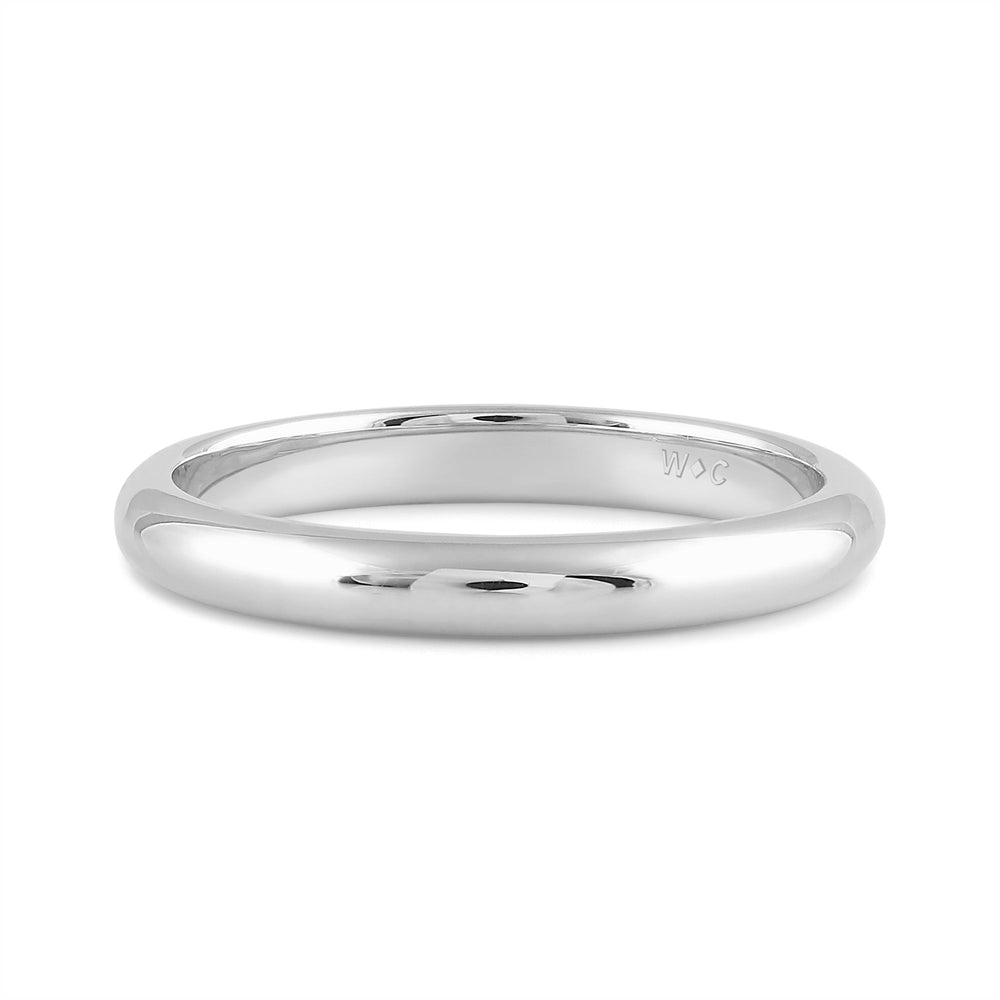 Women's High Dome Comfort Fit Band with 14KT White Gold / 2.5 Cut Diamond in 14KT White Gold / 2.5 view 1
