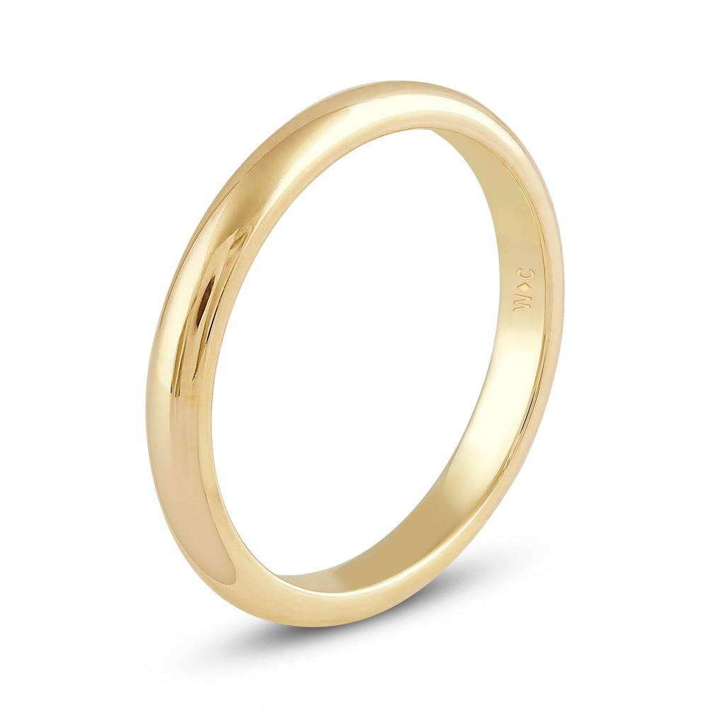 Women's High Dome Comfort Fit Band with 14KT Yellow Gold / 2.5 Cut Diamond in 14KT Yellow Gold / 2.5 view 6

