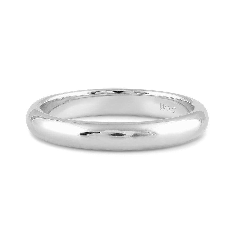 Women's High Dome Comfort Fit Band with 14KT White Gold / 3 Cut Diamond in 14KT White Gold / 3 view 1
