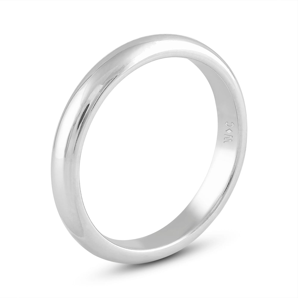 Women's High Dome Comfort Fit Band with 14KT White Gold / 3 Cut Diamond in 14KT White Gold / 3 view 6
