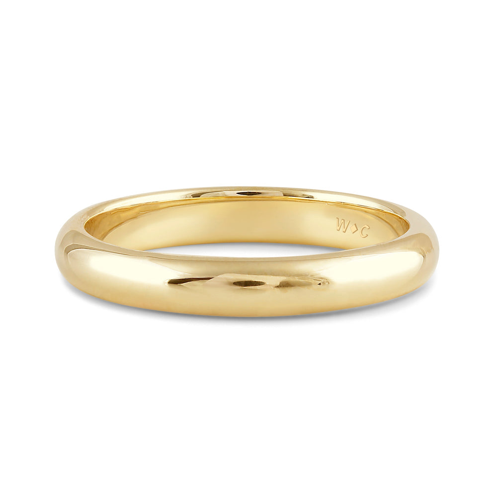 Women's High Dome Comfort Fit Band with 14KT Yellow Gold / 3 Cut Diamond in 14KT Yellow Gold / 3 view 1
