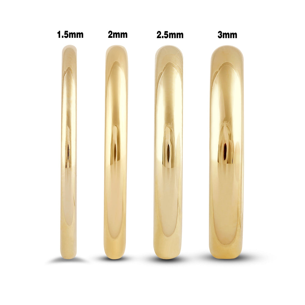 Women's High Dome Comfort Fit Band with 14KT Yellow Gold / 3 Cut Diamond in 14KT Yellow Gold / 3 view 5
