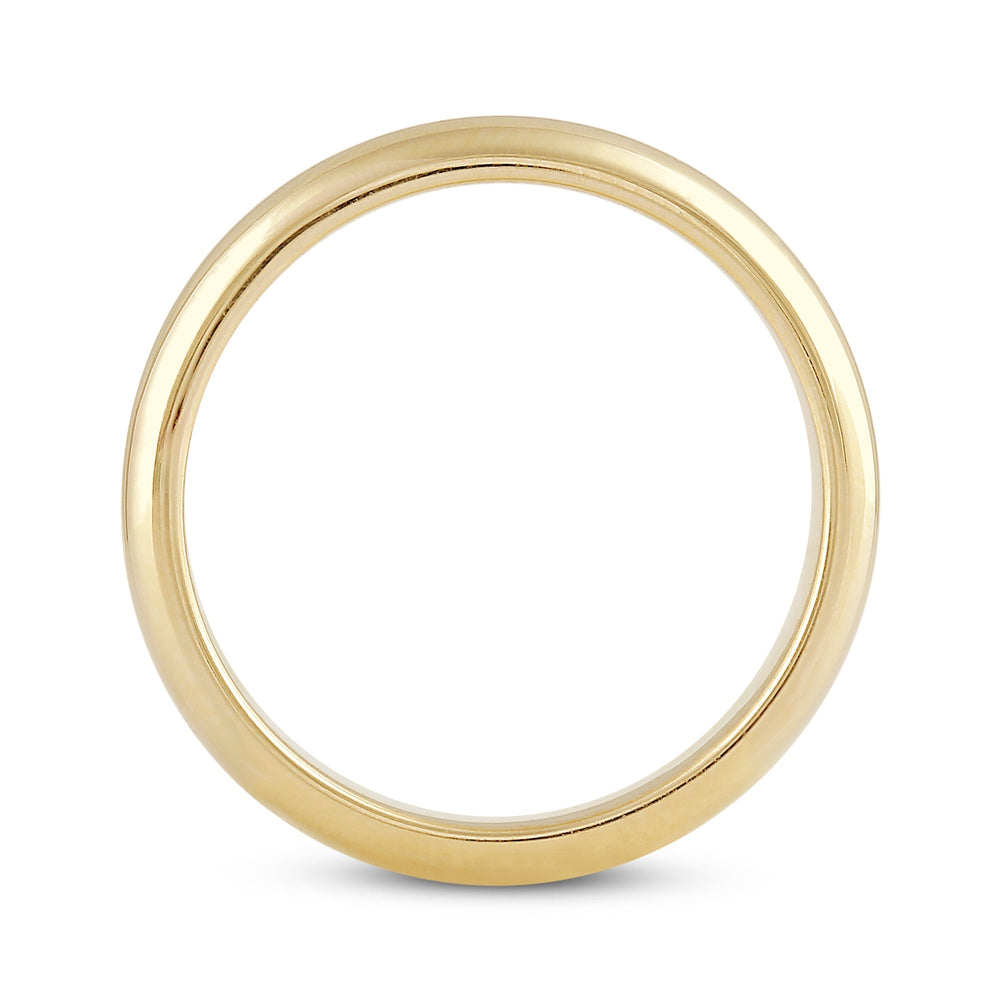 Women's High Dome Comfort Fit Band with 14KT Yellow Gold / 3 Cut Diamond in 14KT Yellow Gold / 3 view 4
