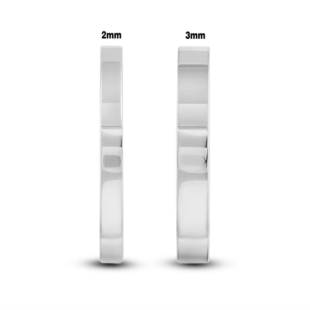 Women's Flat Comfort Fit Band with 14KT White Gold / 2 Cut Diamond in 14KT White Gold / 2 view 5
