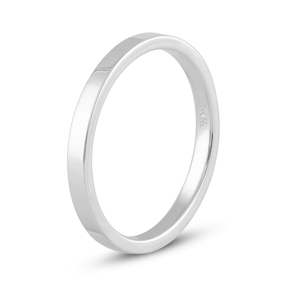 Women's Flat Comfort Fit Band with 14KT White Gold / 2 Cut Diamond in 14KT White Gold / 2 view 6
