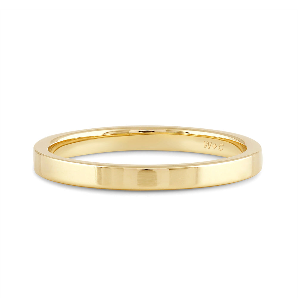 Women's Flat Comfort Fit Band with 14KT Yellow Gold / 2 Cut Diamond in 14KT Yellow Gold / 2 view 1
