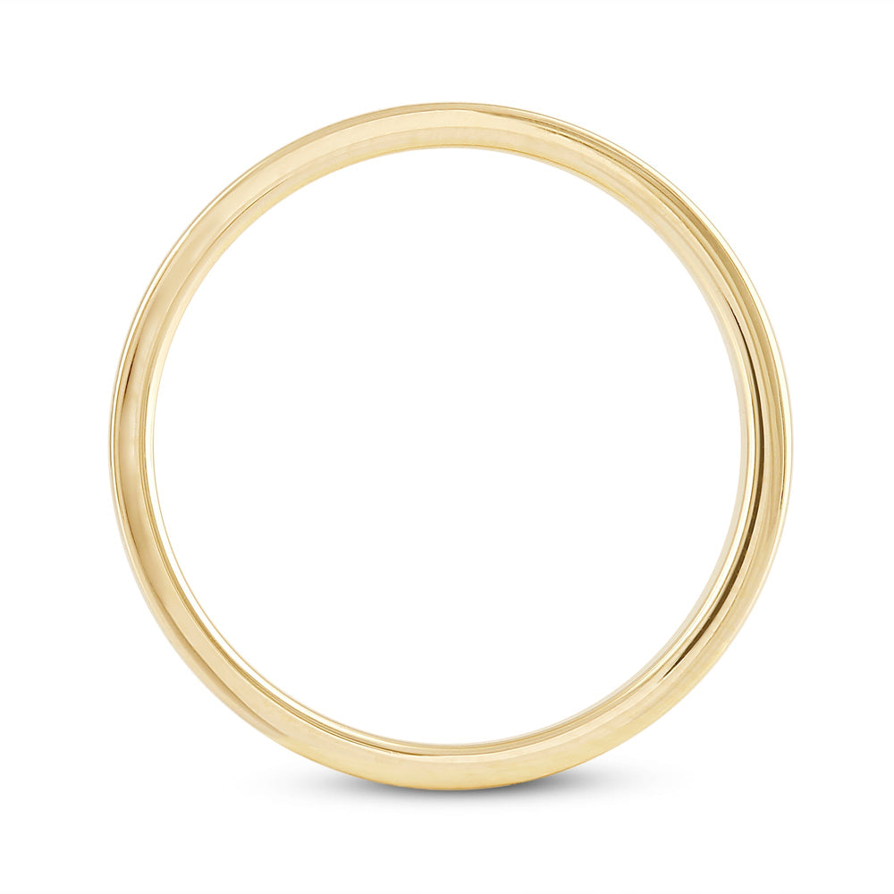 Women's Flat Comfort Fit Band with 14KT Yellow Gold / 2 Cut Diamond in 14KT Yellow Gold / 2 view 4
