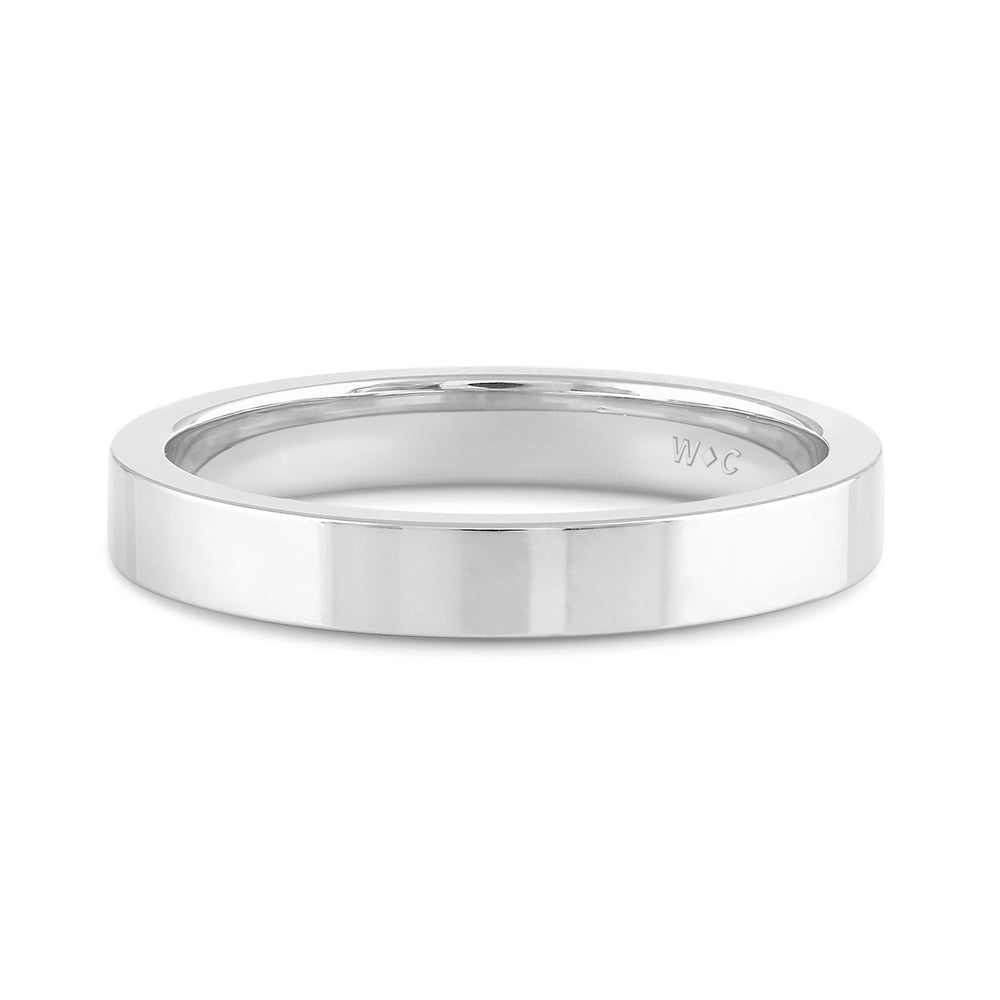 Women's Flat Comfort Fit Band with 14KT White Gold / 3 Cut Diamond in 14KT White Gold / 3 view 1
