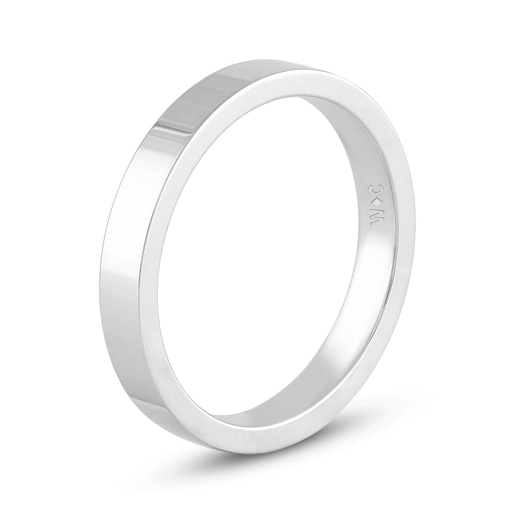 Women's Flat Comfort Fit Band with 14KT White Gold / 3 Cut Diamond in 14KT White Gold / 3 view 6
