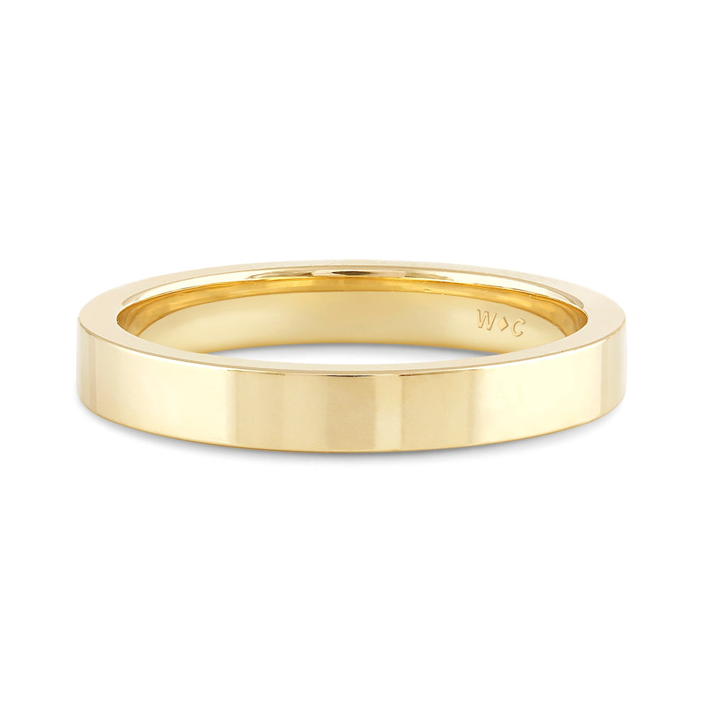 Women's Flat Comfort Fit Band with 14KT Yellow Gold / 3 Cut Diamond in 14KT Yellow Gold / 3 view 1
