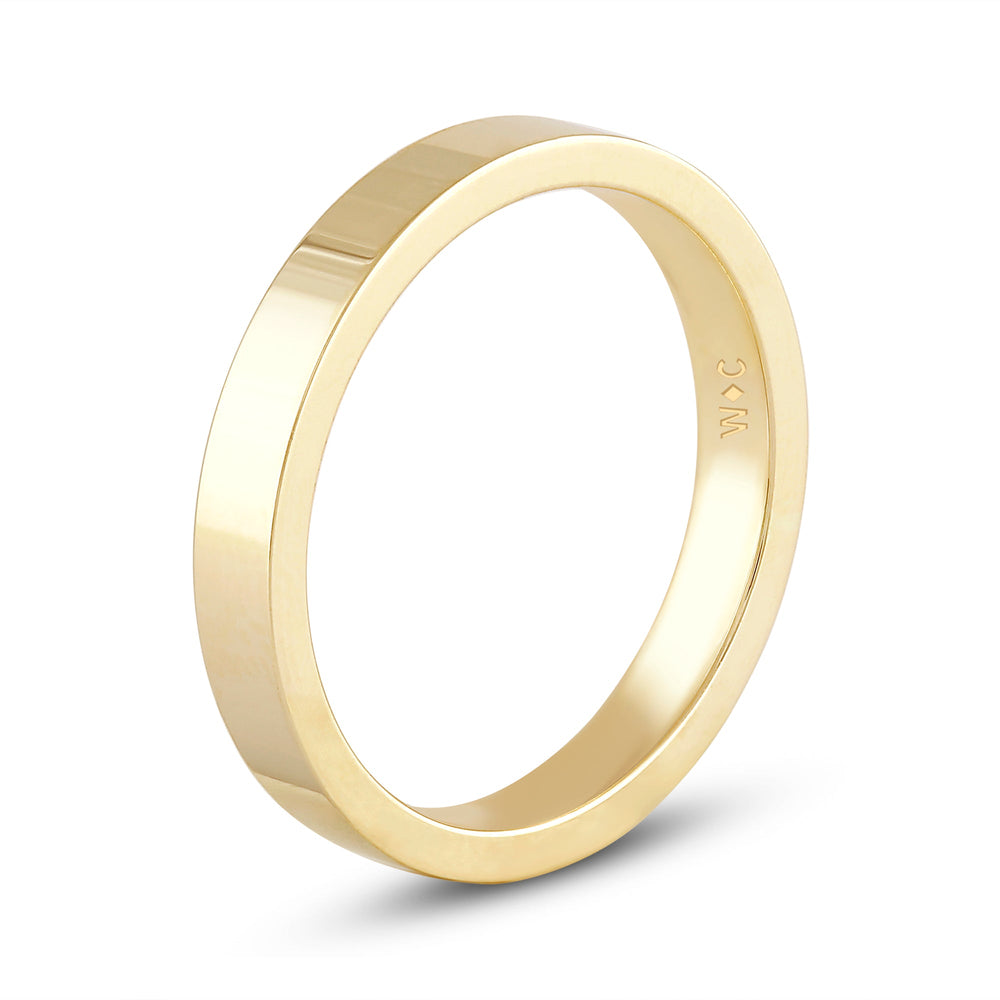 Women's Flat Comfort Fit Band with 14KT Yellow Gold / 3 Cut Diamond in 14KT Yellow Gold / 3 view 6
