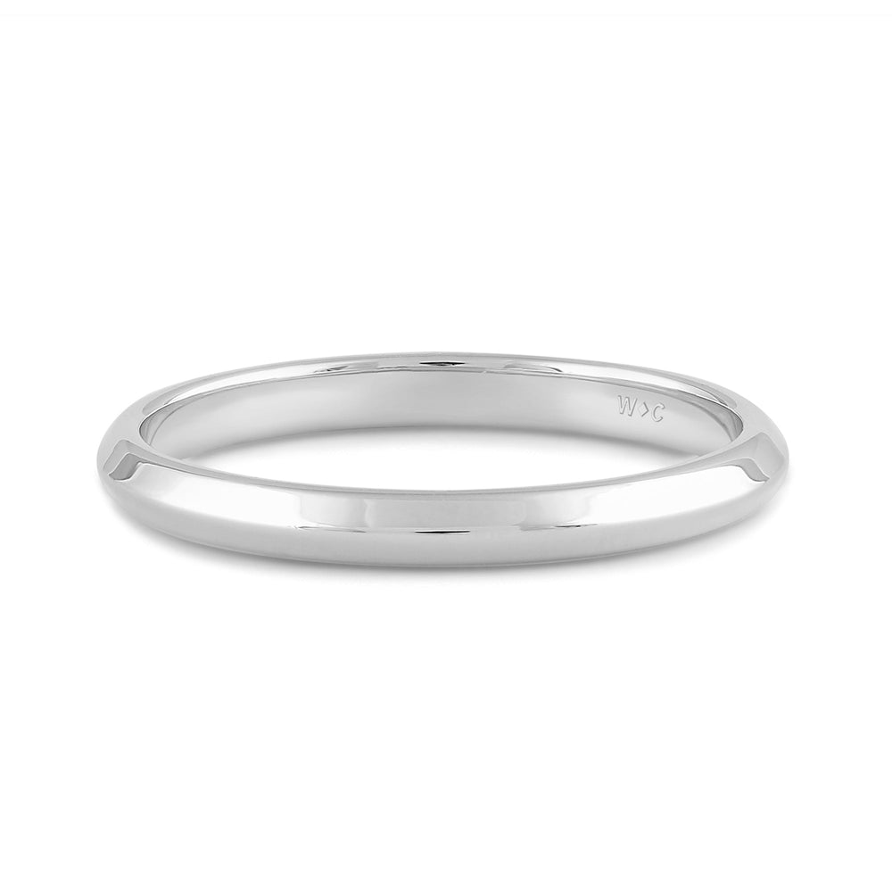 Women's Knife Edge Comfort Fit Band with 14KT White Gold / 2 Cut Diamond in 14KT White Gold / 2 view 1
