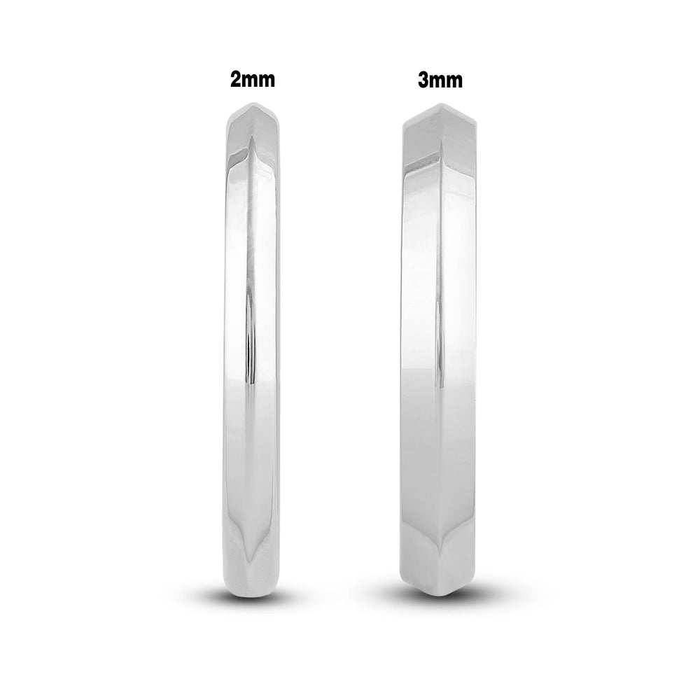 Women's Knife Edge Comfort Fit Band with 14KT White Gold / 2 Cut Diamond in 14KT White Gold / 2 view 5
