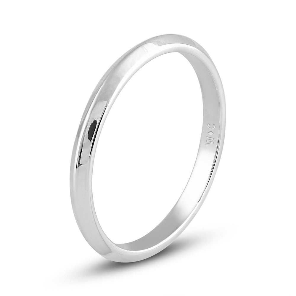 Women's Knife Edge Comfort Fit Band with 14KT White Gold / 2 Cut Diamond in 14KT White Gold / 2 view 6
