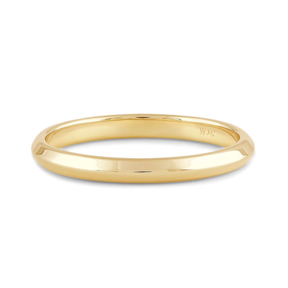 Women's Knife Edge Comfort Fit Band with 14KT Yellow Gold / 2 Cut Diamond in 14KT Yellow Gold / 2 view 1
