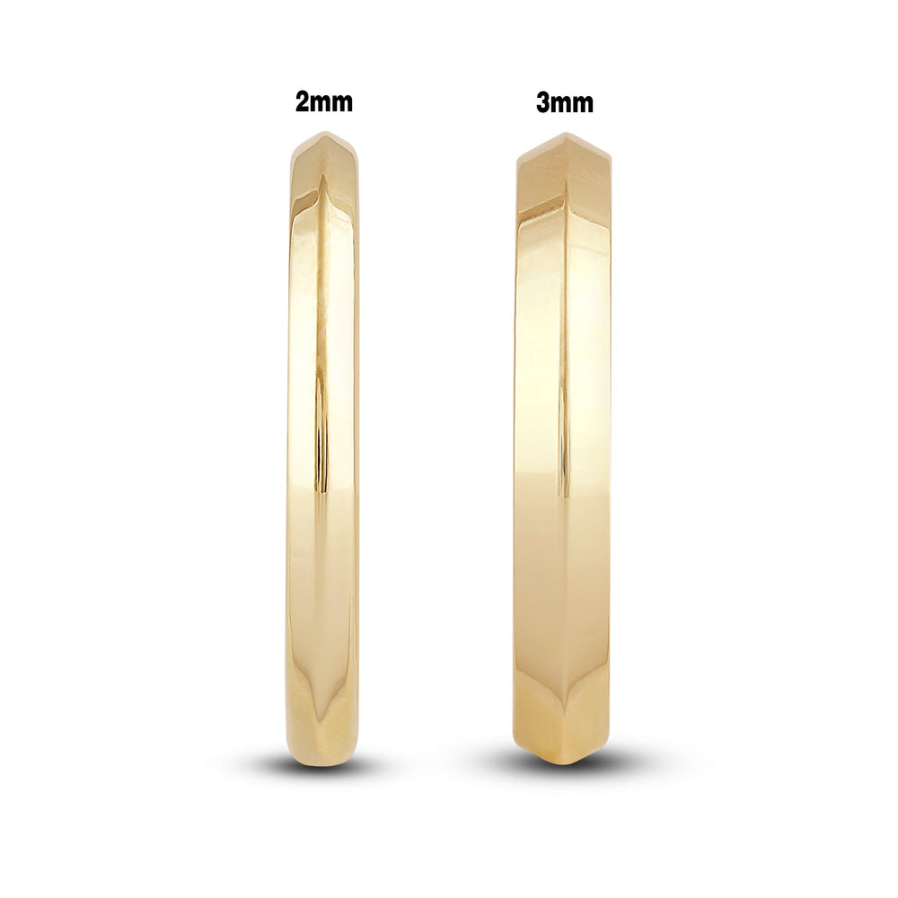 Women's Knife Edge Comfort Fit Band with 14KT Yellow Gold / 2 Cut Diamond in 14KT Yellow Gold / 2 view 5
