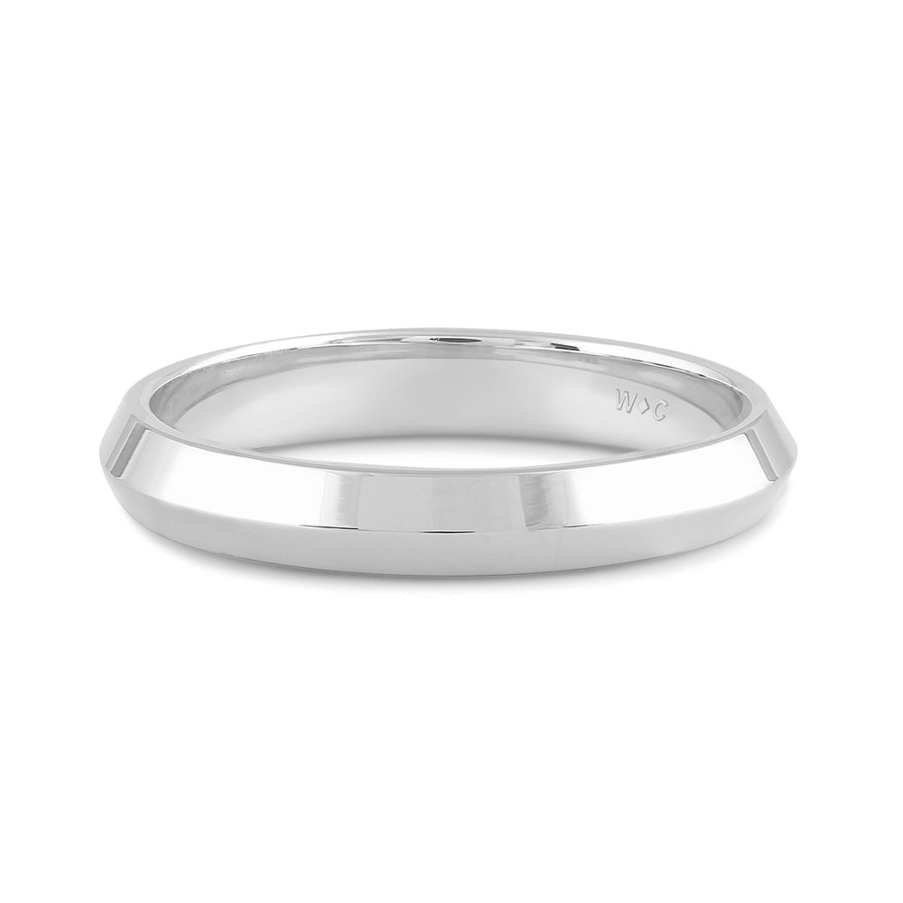 Women's Knife Edge Comfort Fit Band with 14KT White Gold / 3 Cut Diamond in 14KT White Gold / 3 view 1
