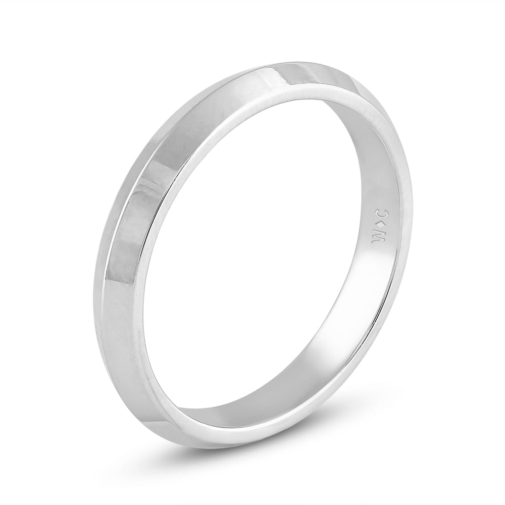 Women's Knife Edge Comfort Fit Band with 14KT White Gold / 3 Cut Diamond in 14KT White Gold / 3 view 6
