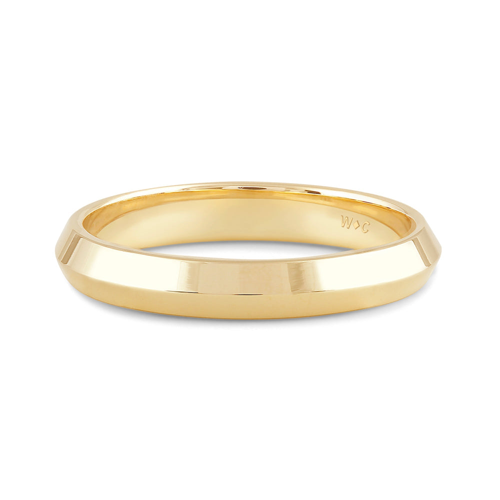 Women's Knife Edge Comfort Fit Band with 14KT Yellow Gold / 3 Cut Diamond in 14KT Yellow Gold / 3 view 1
