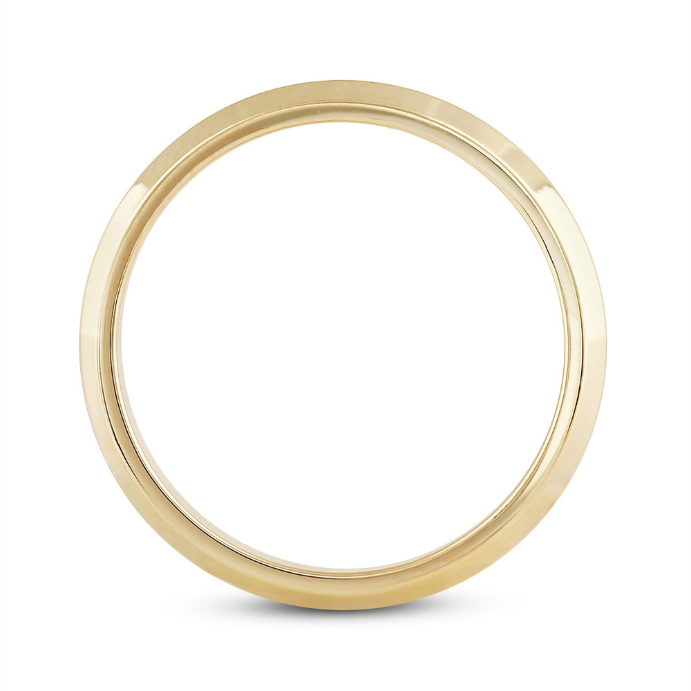 Women's Knife Edge Comfort Fit Band with 14KT Yellow Gold / 3 Cut Diamond in 14KT Yellow Gold / 3 view 4
