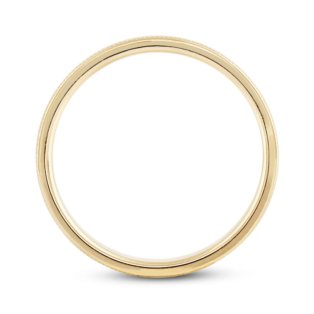 Women's Milgrain Medium Dome Comfort Fit Band with 14KT Yellow Gold / 2 Cut Diamond in 14KT Yellow Gold / 2 view 4
