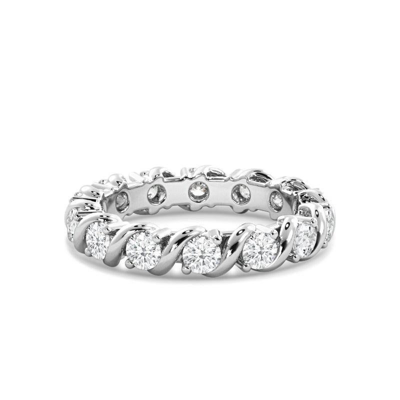 Diamond Swirl Eternity Ring with Platinum / Lab / 1 1/6 Cut Diamond in 14KT Platinum / Lab / 1 1/6 view 1

