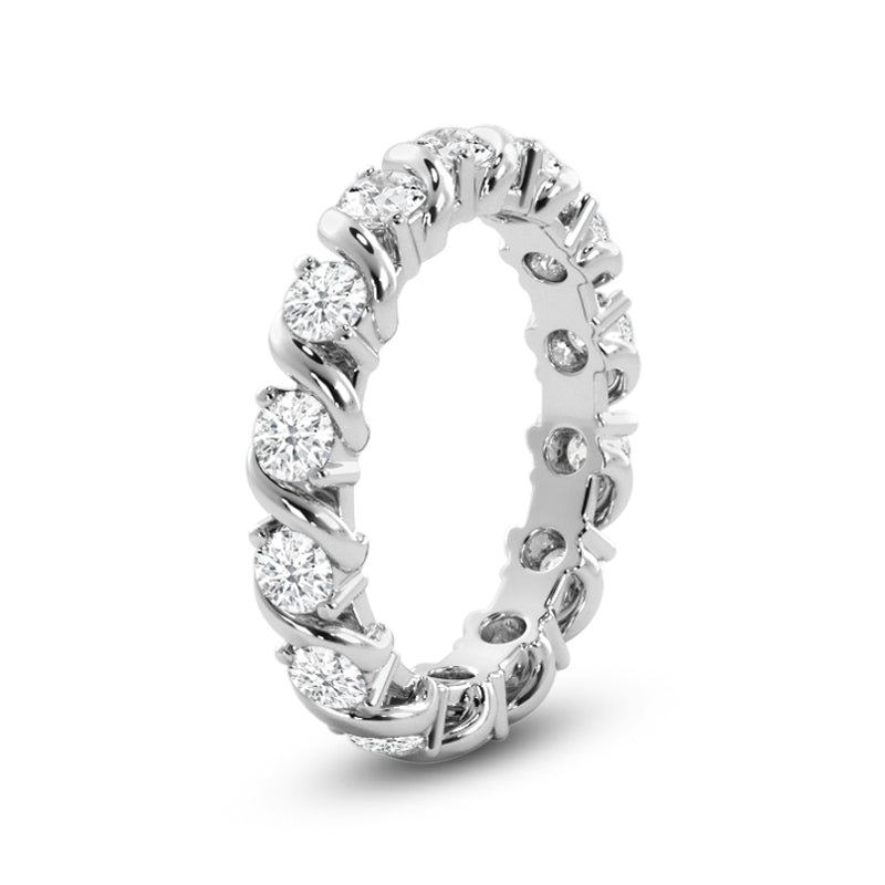 Diamond Swirl Eternity Ring with Platinum / Lab / 1 1/6 Cut Diamond in 14KT Platinum / Lab / 1 1/6 view 2
