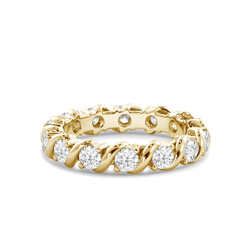 Diamond Swirl Eternity Ring with 18KT Yellow Gold / Lab / 1 1/6 Cut Diamond in 14KT Yellow Gold / Lab / 1 1/6 view 1
