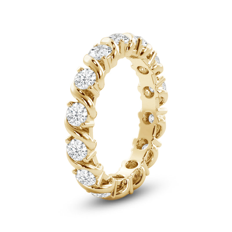 Diamond Swirl Eternity Ring with 18KT Yellow Gold / Lab / 1 1/6 Cut Diamond in 14KT Yellow Gold / Lab / 1 1/6 view 2
