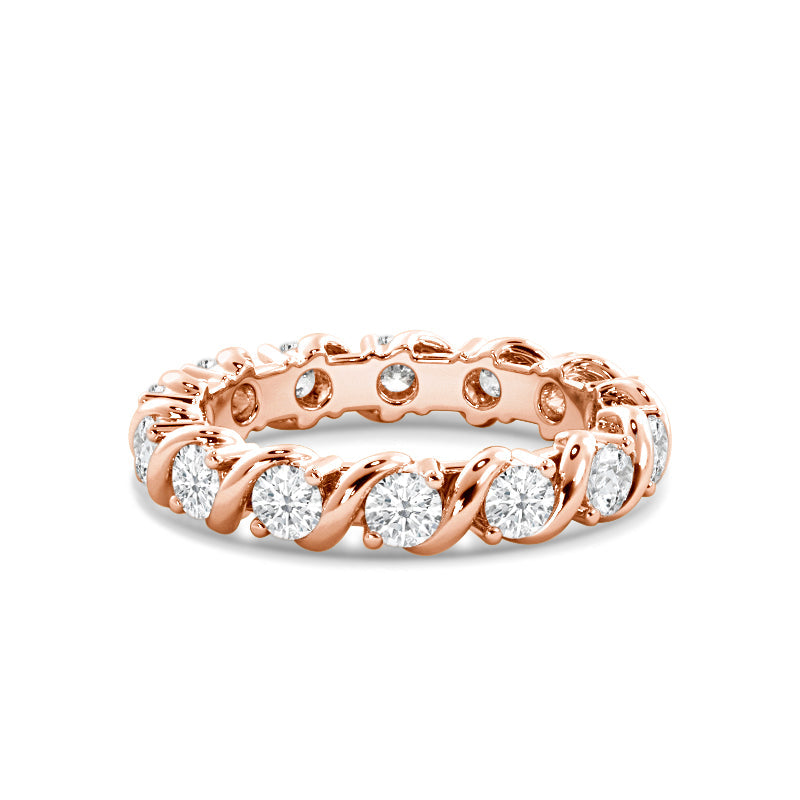 Diamond Swirl Eternity Ring with 18KT Rose Gold / Lab / 2 Cut Diamond in 14KT Rose Gold / Lab / 2 view 1

