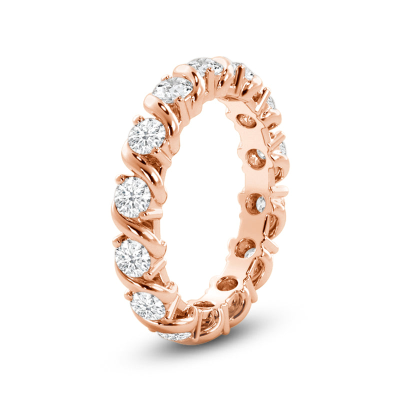 Diamond Swirl Eternity Ring with 18KT Rose Gold / Lab / 2 Cut Diamond in 14KT Rose Gold / Lab / 2 view 2
