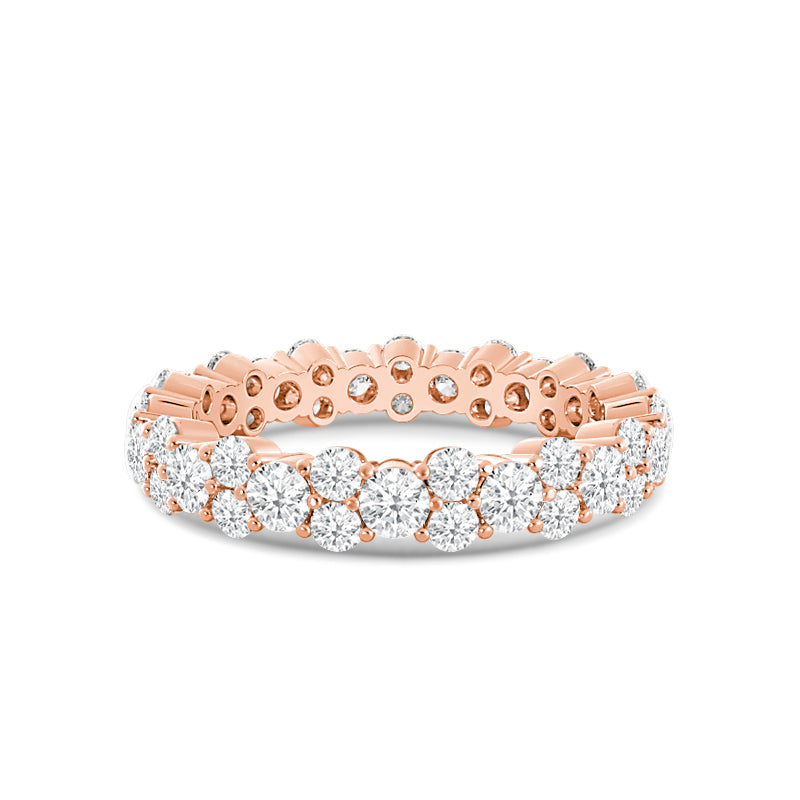 Diamond Pattern Eternity Ring with 18KT Rose Gold / Lab / 2 1/10 Cut Diamond in 14KT Rose Gold / Lab / 2 1/10 view 1
