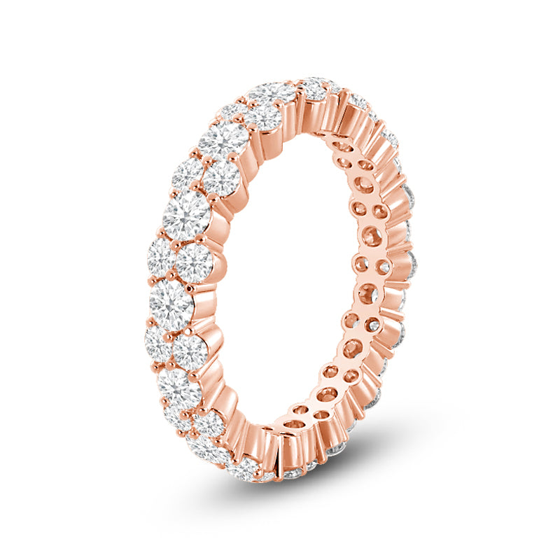 Diamond Pattern Eternity Ring with 18KT Rose Gold / Lab / 2 1/10 Cut Diamond in 14KT Rose Gold / Lab / 2 1/10 view 4
