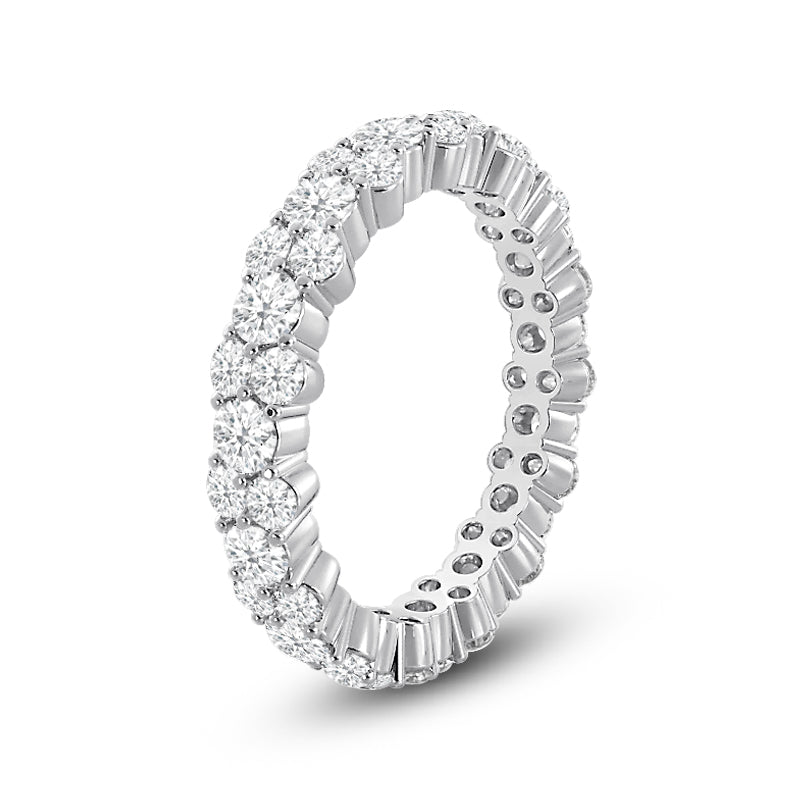 Diamond Pattern Eternity Ring with Platinum / Lab / 3 1/3 Cut Diamond in 14KT Platinum / Lab / 3 1/3 view 4
