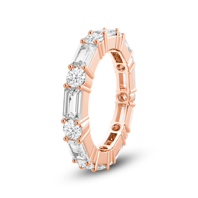 Geometric Sequence Diamond Eternity Ring with 18KT Rose Gold / Lab / 2 3/8 Cut Diamond in 14KT Rose Gold / Lab / 2 3/8 view 2
