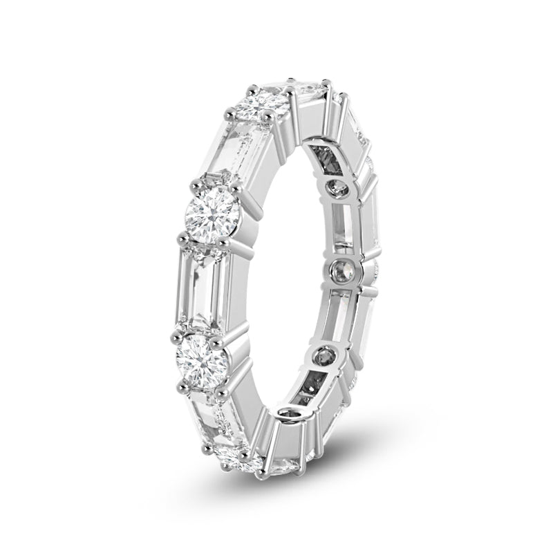 Geometric Sequence Diamond Eternity Ring with Platinum / Lab / 2 3/8 Cut Diamond in 14KT Platinum / Lab / 2 3/8 view 2
