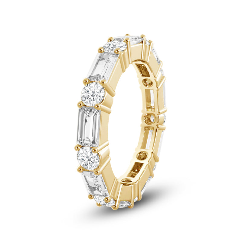 Geometric Sequence Diamond Eternity Ring with 18KT Yellow Gold / Lab / 2 3/8 Cut Diamond in 14KT Yellow Gold / Lab / 2 3/8 view 2
