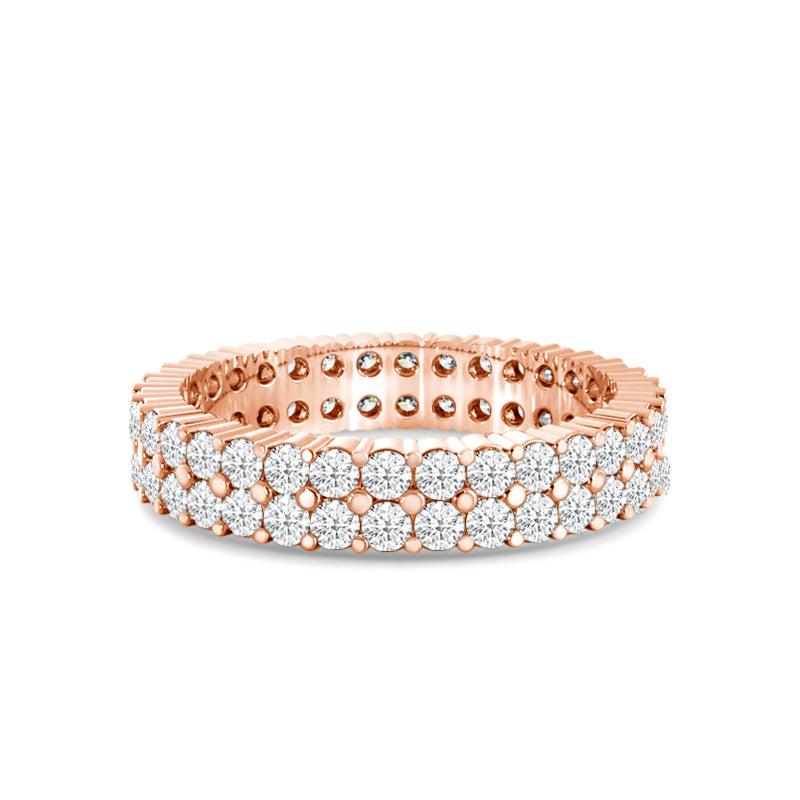 Double Row Diamond Eternity Ring with 18KT Rose Gold / Lab / 1 1/6 Cut Diamond in 14KT Rose Gold / Lab / 1 1/6 view 1
