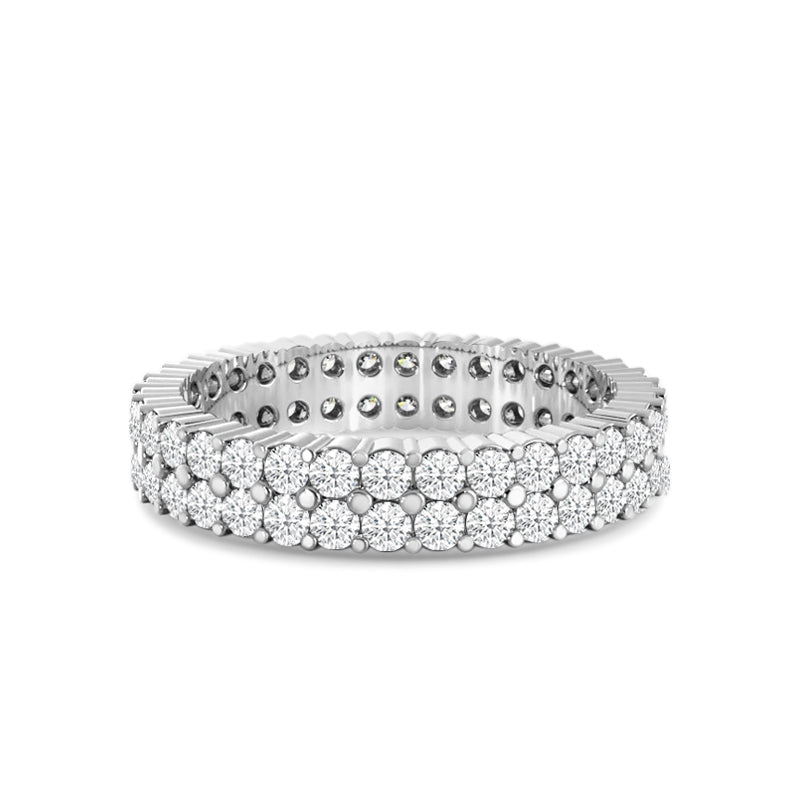 Double Row Diamond Eternity Ring with Platinum / Lab / 1 1/2 Cut Diamond in 14KT Platinum / Lab / 1 1/2 view 1
