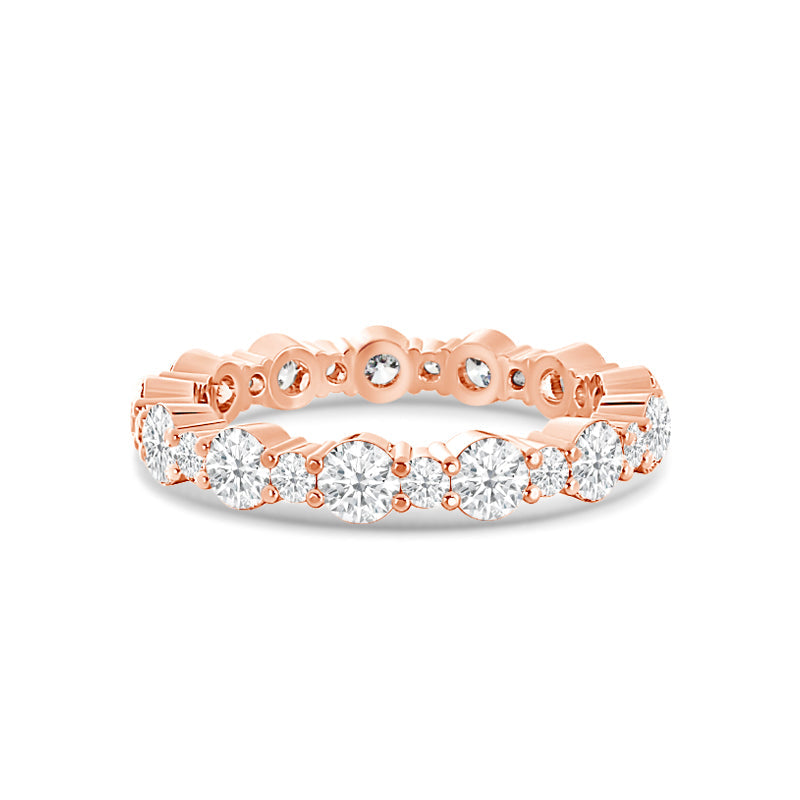 Alternating Round Diamond Eternity Ring with 18KT Rose Gold / Lab / 1 1/8 Cut Diamond in 14KT Rose Gold / Lab / 1 1/8 view 1
