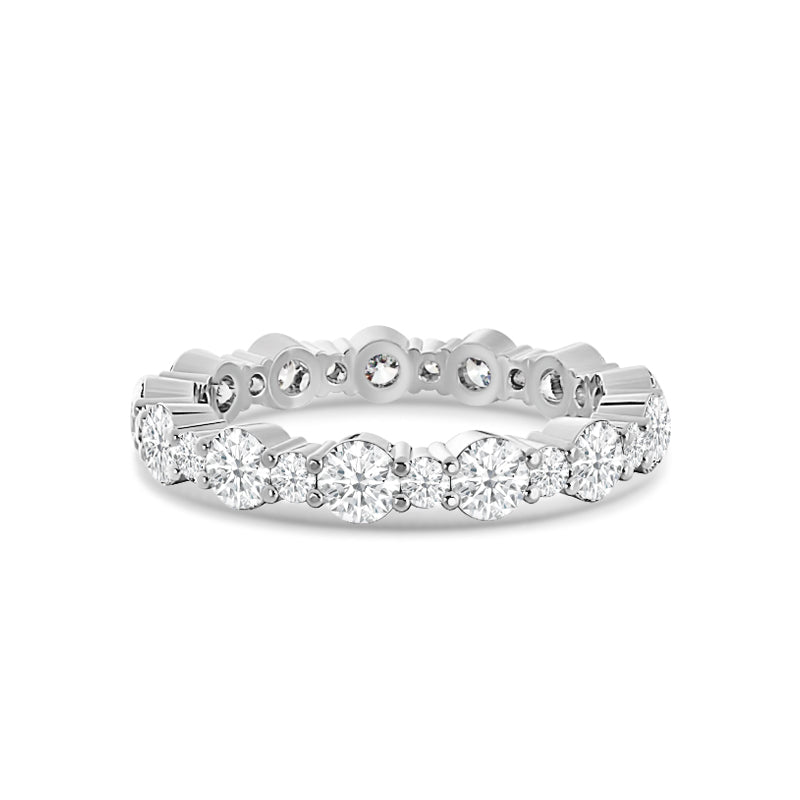 Alternating Round Diamond Eternity Ring with Platinum / Lab / 1 1/8 Cut Diamond in 14KT Platinum / Lab / 1 1/8 view 1
