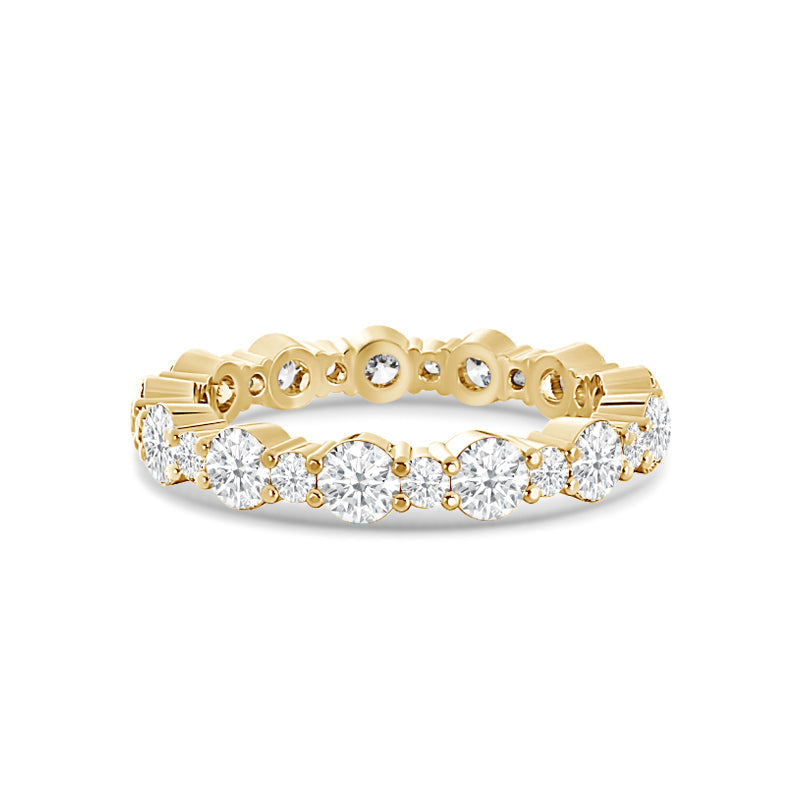 Alternating Round Diamond Eternity Ring with 18KT Yellow Gold / Lab / 2 3/4 Cut Diamond in 14KT Yellow Gold / Lab / 2 3/4 view 1

