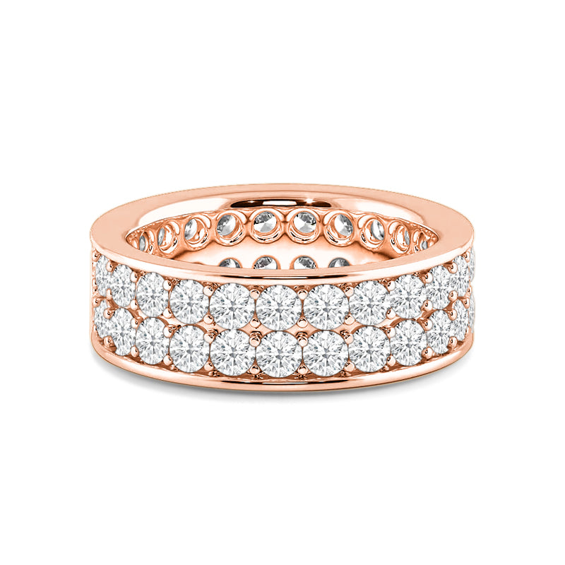 Double Row Channel Set Diamond Eternity Ring with 18KT Rose Gold / Lab / 2 3/4 Cut Diamond in 14KT Rose Gold / Lab / 2 3/4 view 1
