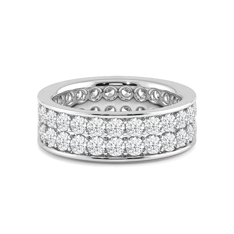 Double Row Channel Set Diamond Eternity Ring with Platinum / Lab / 2 3/4 Cut Diamond in 14KT Platinum / Lab / 2 3/4 view 1

