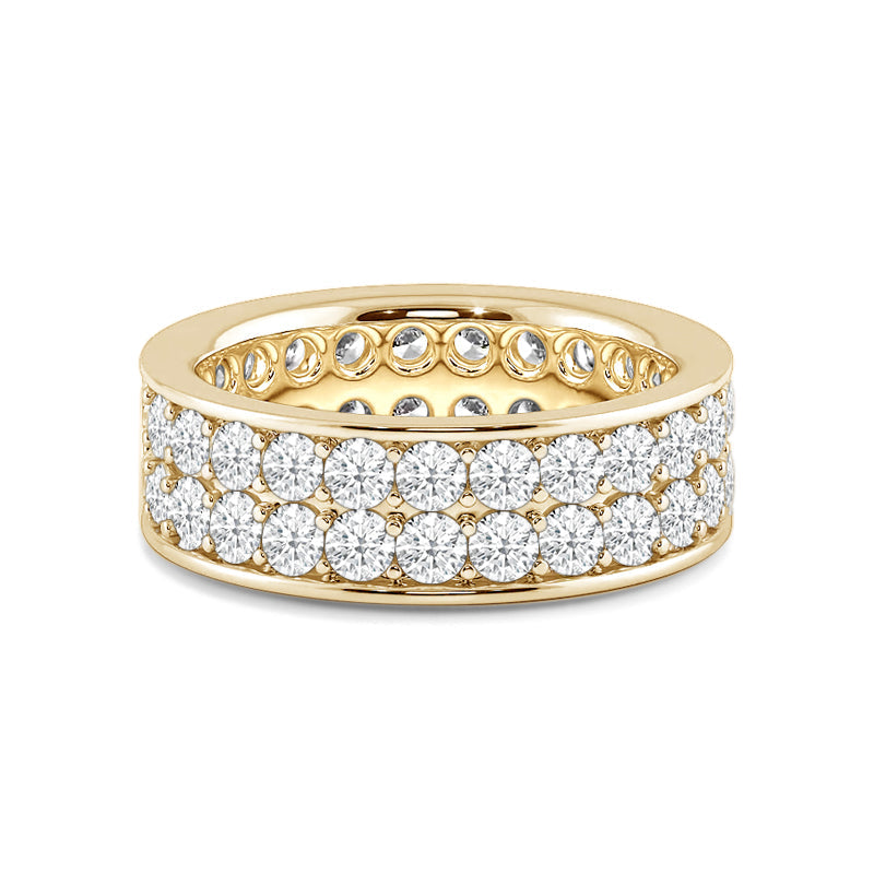 Double Row Channel Set Diamond Eternity Ring with 18KT Yellow Gold / Lab / 2 3/4 Cut Diamond in 14KT Yellow Gold / Lab / 2 3/4 view 1
